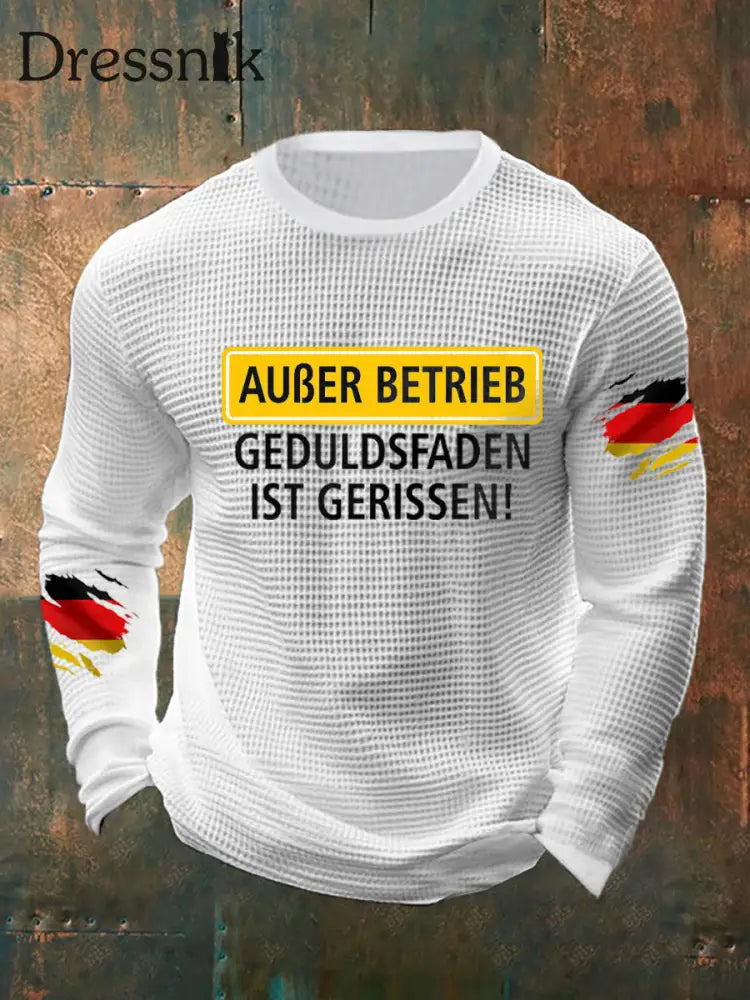 Herren Außer Betrieb bedrucktes Langarm-T-Shirt Weiß / S