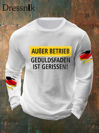 Herren Außer Betrieb bedrucktes Langarm-T-Shirt Weiß / S
