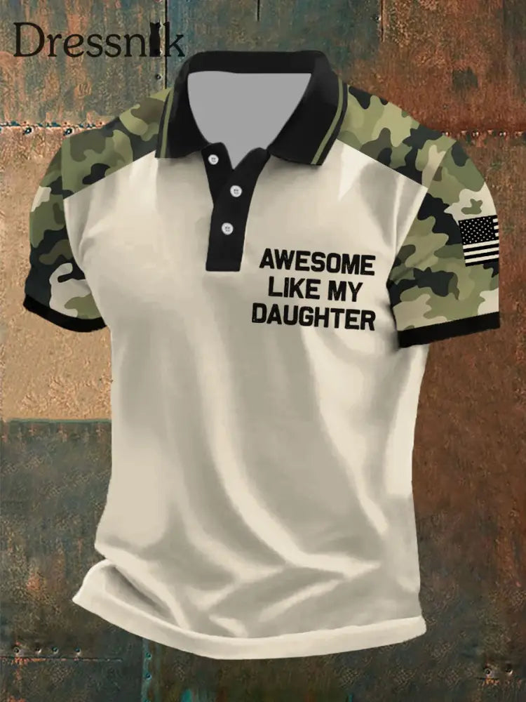 Herren Awesome Like My Daughter Tops Aprikose / S