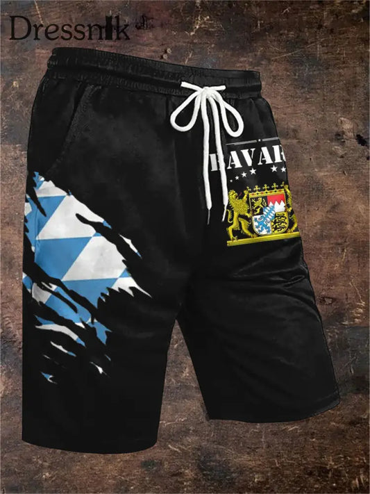 Herren Bavaria Print Shorts Schwarz / S