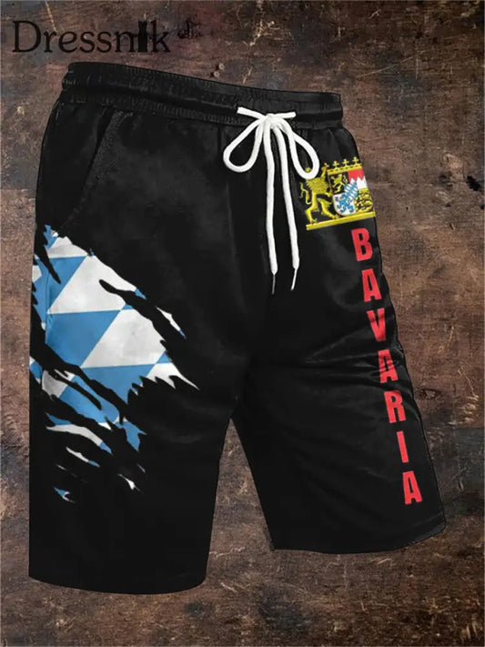 Herren Bavaria Print Shorts Schwarz / S