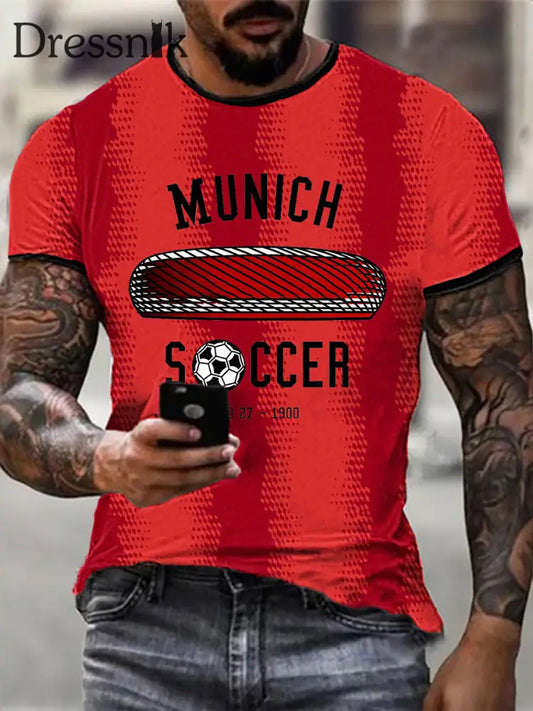 Herren Bayern München T-Shirt mit kurzen Ärmeln Rot / S