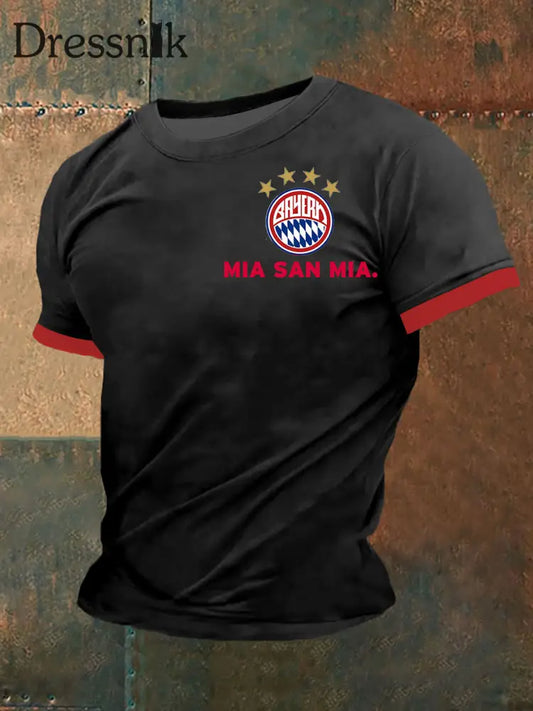 Herren Bayern München T-Shirt mit kurzen Ärmeln Schwarz / S