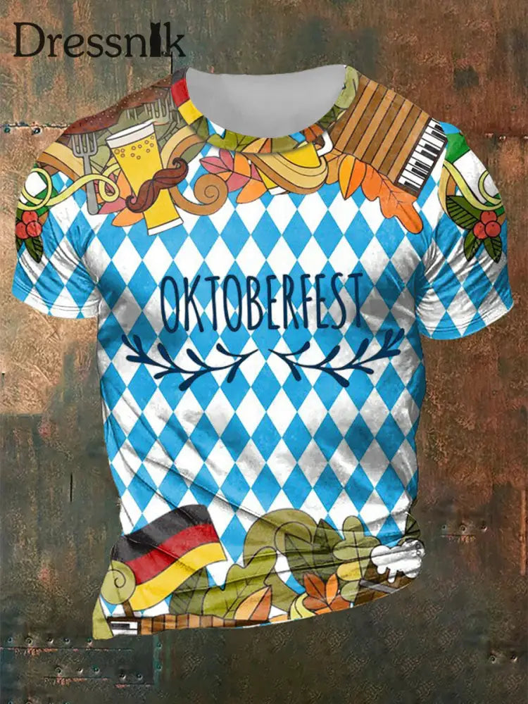 Herren Bier Fest Bayerisches Blau Kariertes Print Shirt als bild / S