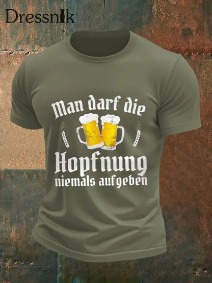 Herren Bier liebhaber Casual T-Shirt Armee grün / S