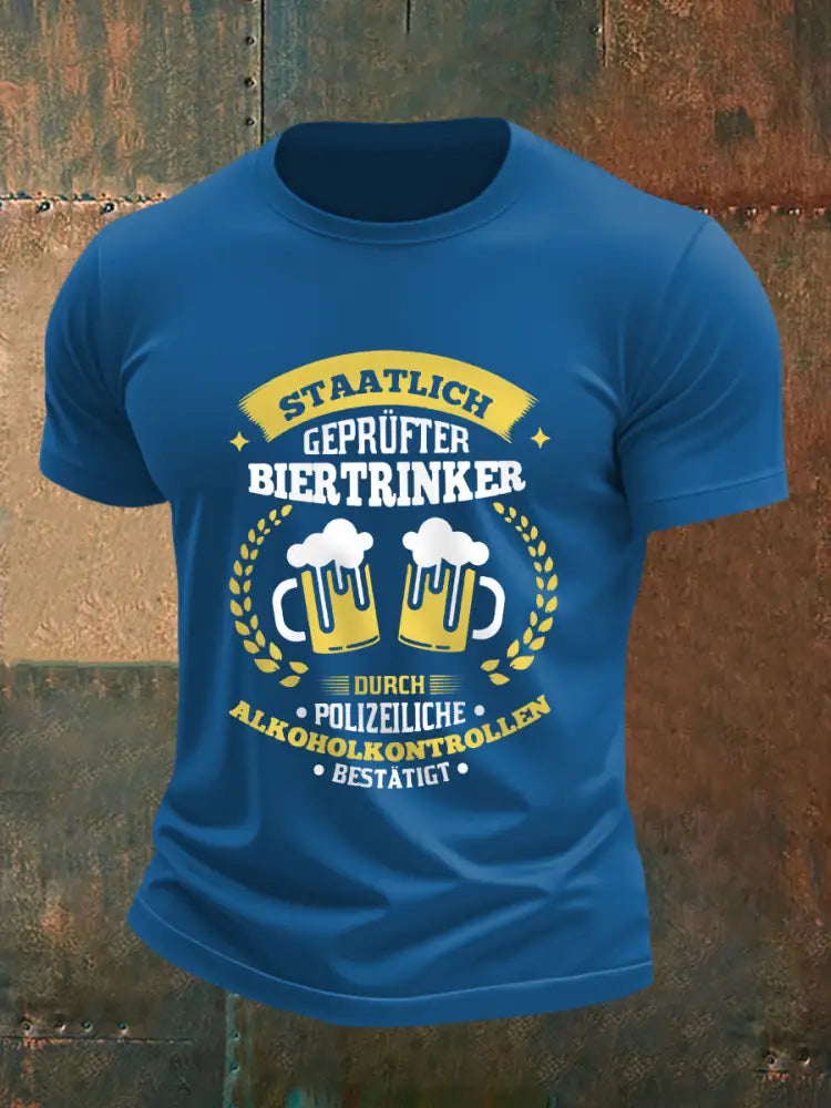 Herren Bier liebhaber Casual T-Shirt Blau / S