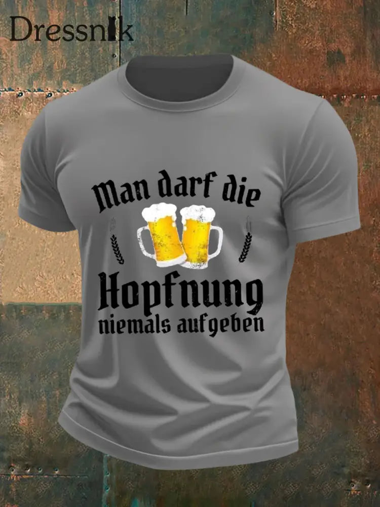 Herren Bier liebhaber Casual T-Shirt Hellgrau / S