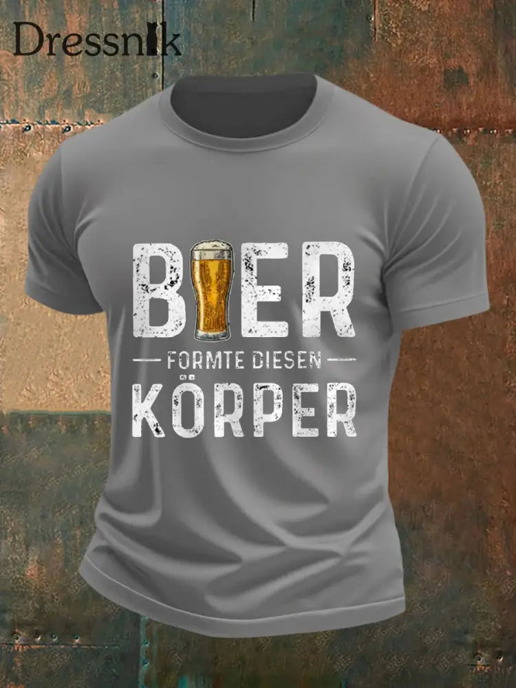 Herren Bier liebhaber Casual T-Shirt Hellgrau / S