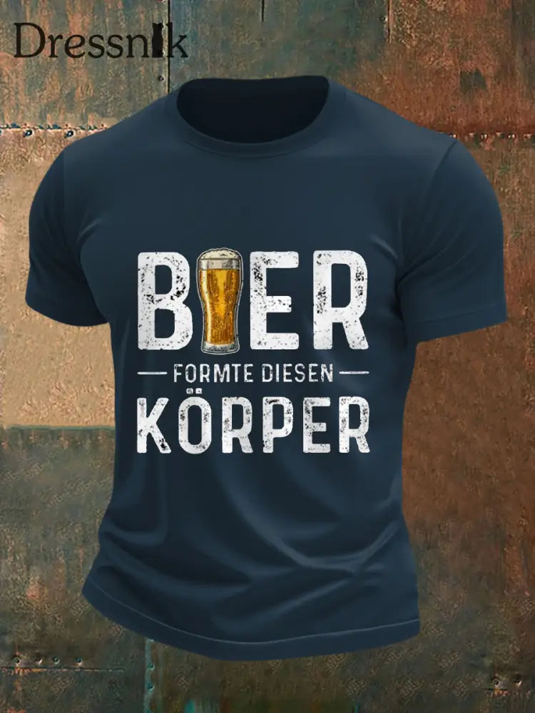 Herren Bier liebhaber Casual T-Shirt Marineblau / S