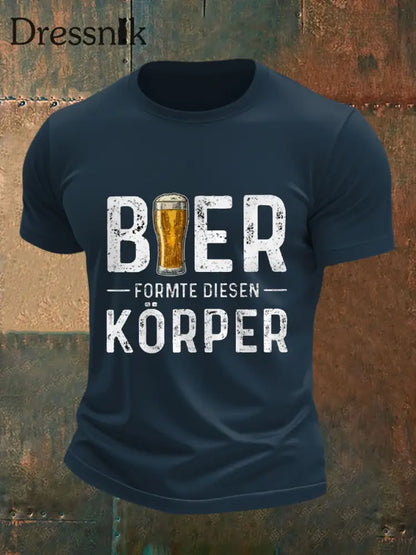 Herren Bier liebhaber Casual T-Shirt Marineblau / S