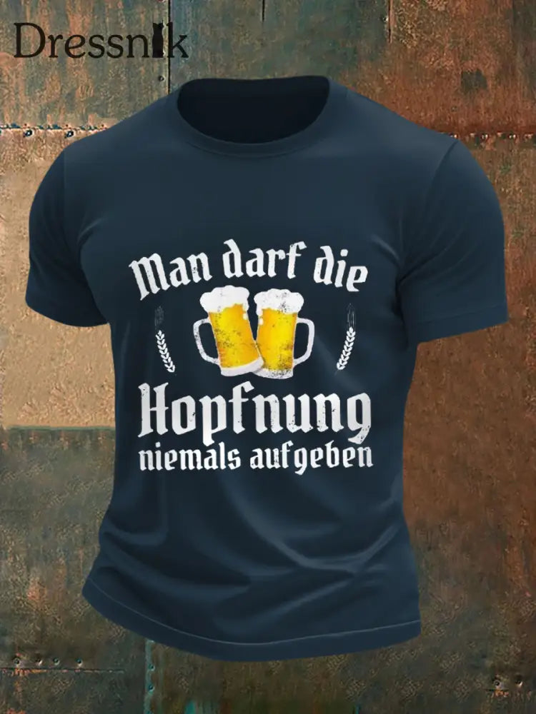 Herren Bier liebhaber Casual T-Shirt Marineblau / S