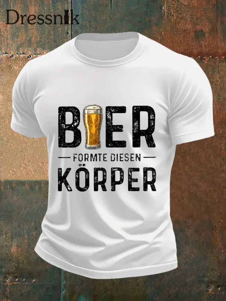 Herren Bier liebhaber Casual T-Shirt Weiß / S