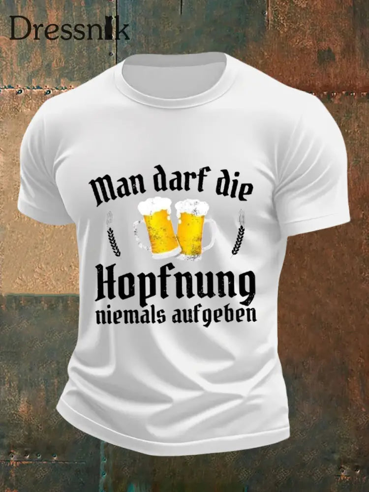 Herren Bier liebhaber Casual T-Shirt Weiß / S