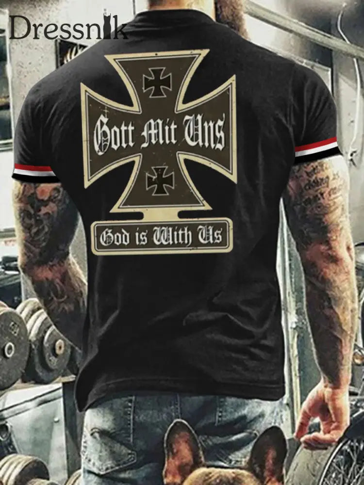 Herren-Biker geboren um weiß zu sein Gott mit uns T-Shirt