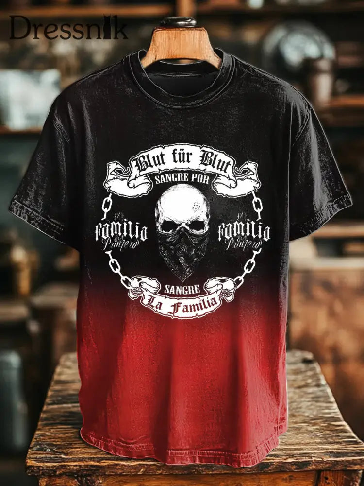 Herren Blut für Blut T-Shirt mit kurzen Ärmeln Rot / S