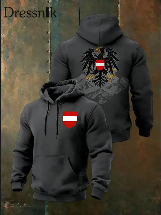 Herren Bold Grey Österreich isches Wappen Berg Hoodie mehrfarbig / S