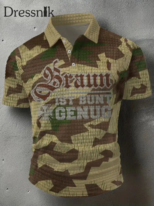 Herren Braun ist bunt genug Bedrucktes Kurzarm hemd als bild / S