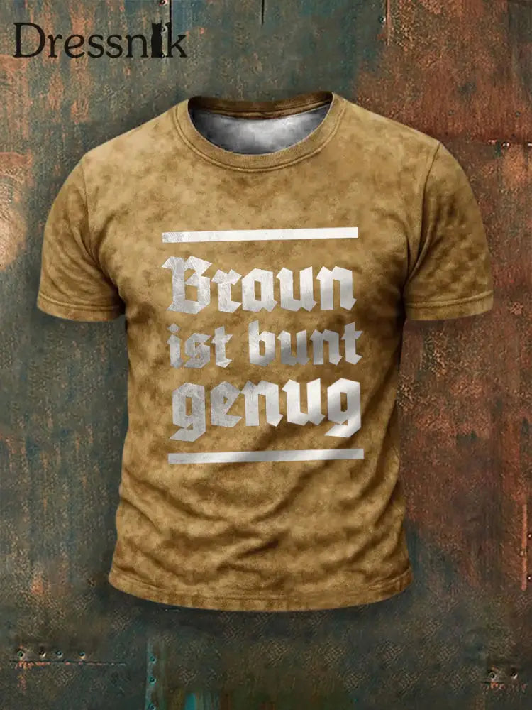 Herren Braun ist bunt genug bedrucktes Kurzarm-T-Shirt Khaki / S