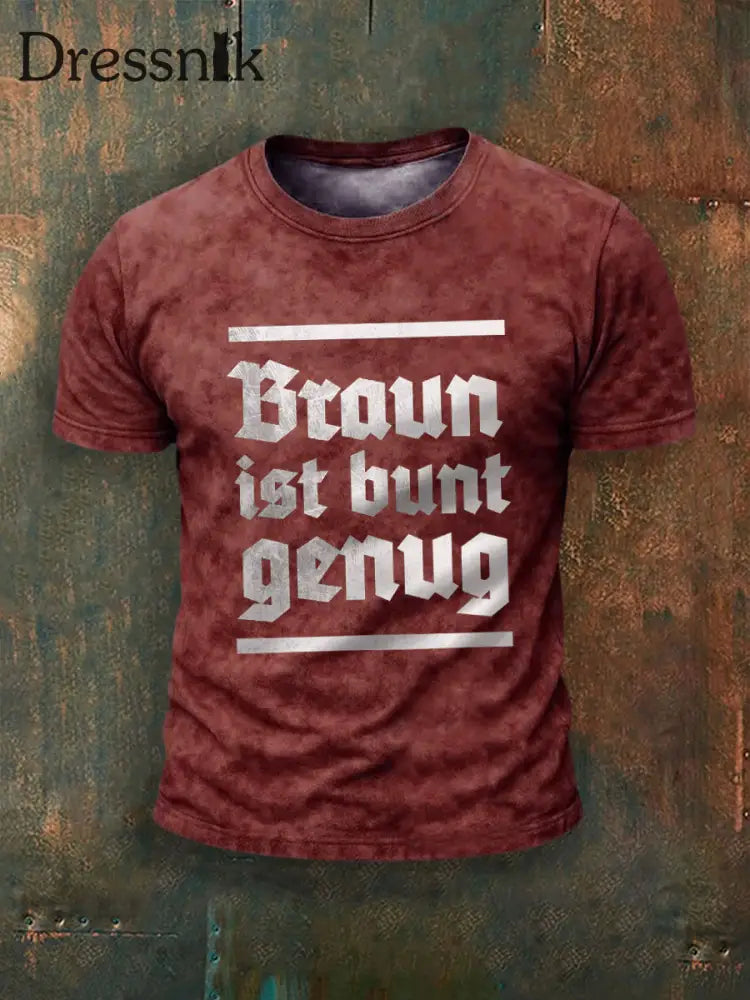 Herren Braun ist bunt genug bedrucktes Kurzarm-T-Shirt Rot / S