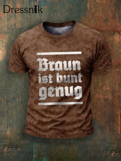 Herren Braun ist bunt genug bedrucktes Kurzarm-T-Shirt Braun / S
