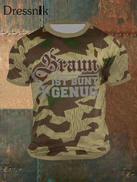 Herren Braun ist bunt genug bedrucktes Kurzarm-T-Shirt Braun / S