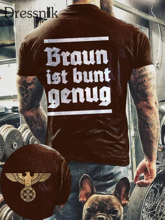 Herren Braun ist bunt genug bedrucktes Kurzarm-T-Shirt Braun / S
