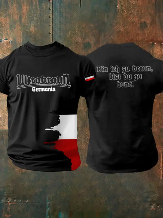Herren Braun ist bunt genug bedrucktes Kurzarm-T-Shirt Schwarz / S