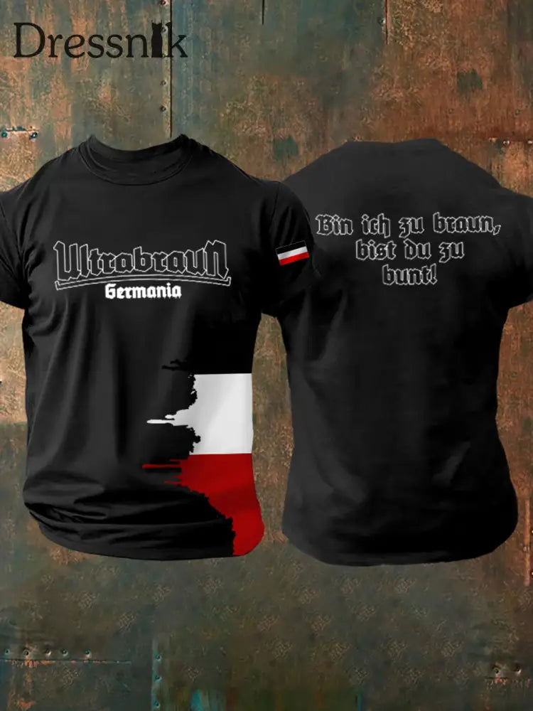 Herren Braun ist bunt genug bedrucktes Kurzarm-T-Shirt Schwarz / S