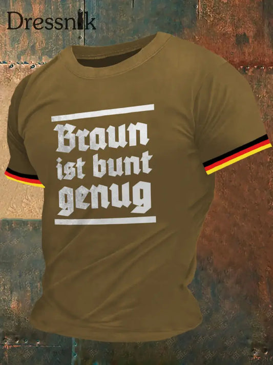 Herren Braun ist genug Print Vintage Mode Kurzarm T-Shirt Braun / S