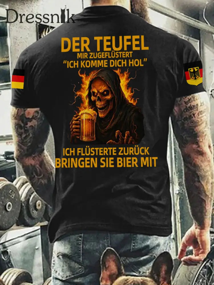 Herren BRING BIER MIT VOLLSTÄNDIGER DRUCK Bedrucktes T-Shirt Schwarz / M