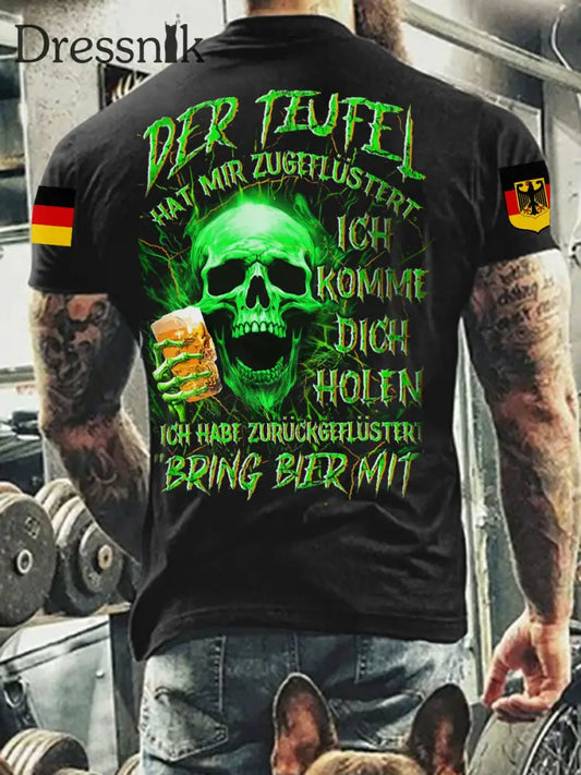Herren BRING BIER MIT VOLLSTÄNDIGER DRUCK Bedrucktes T-Shirt Schwarz / S