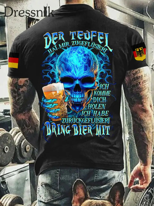 Herren BRING BIER MIT VOLLSTÄNDIGER DRUCK Bedrucktes T-Shirt Schwarz / S