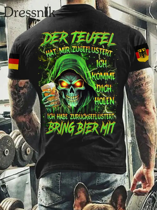Herren BRING BIER MIT VOLLSTÄNDIGER DRUCK Bedrucktes T-Shirt Schwarz / S