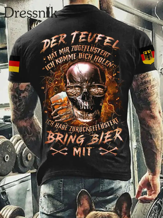 Herren BRING BIER MIT VOLLSTÄNDIGER DRUCK Bedrucktes T-Shirt Schwarz / S