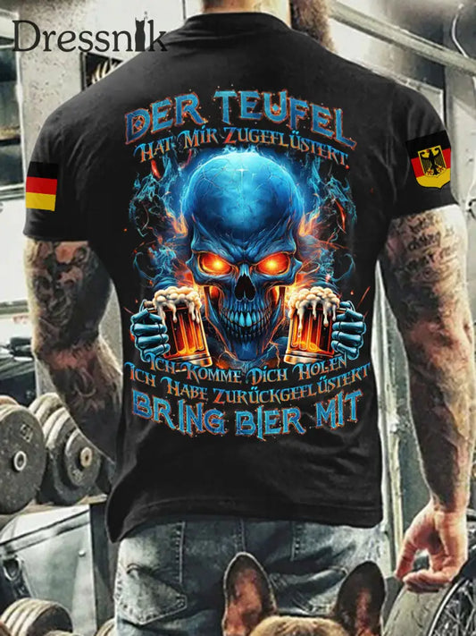 Herren BRING BIER MIT VOLLSTÄNDIGER DRUCK Bedrucktes T-Shirt Schwarz / S