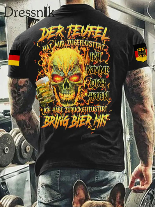 Herren BRING BIER MIT VOLLSTÄNDIGER DRUCK Bedrucktes T-Shirt Schwarz / S