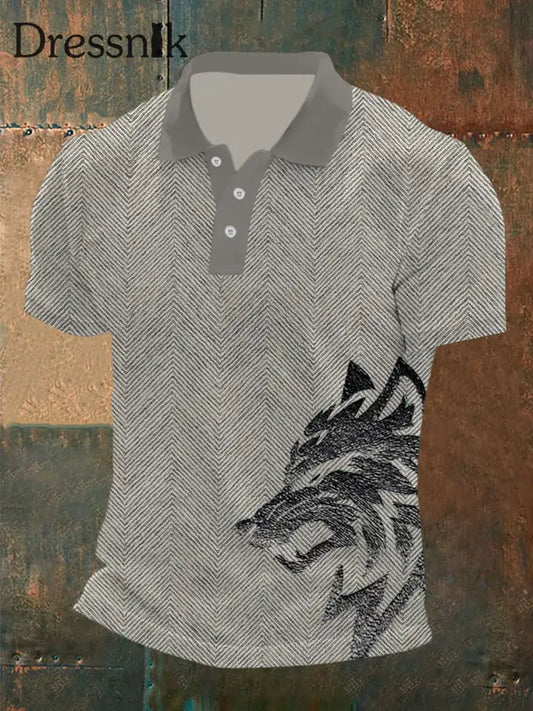 Herren Business Wolf T-Shirt Beige / S