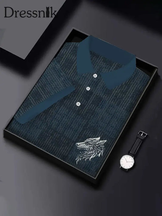 Herren Business Wolf T-Shirt Marineblau / S