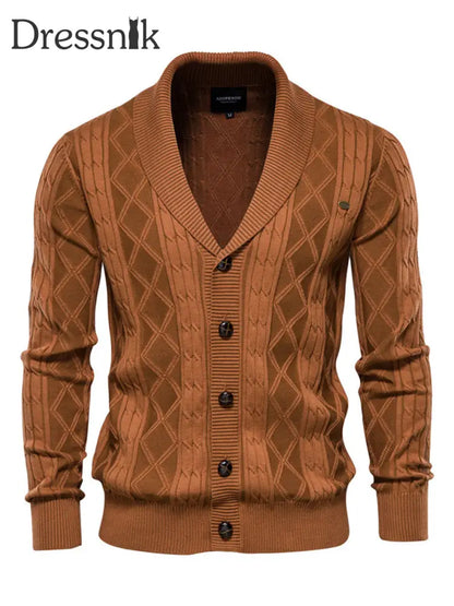 Herren Casual Diamond Check Strickjacke