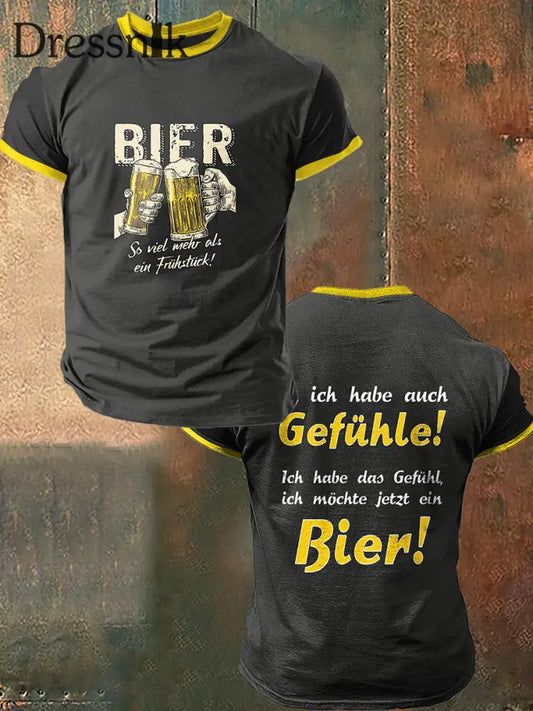 Herren Cheers Bierdruck Vintage Mode Kurzarm T-Shirt Dunkelgrau / S