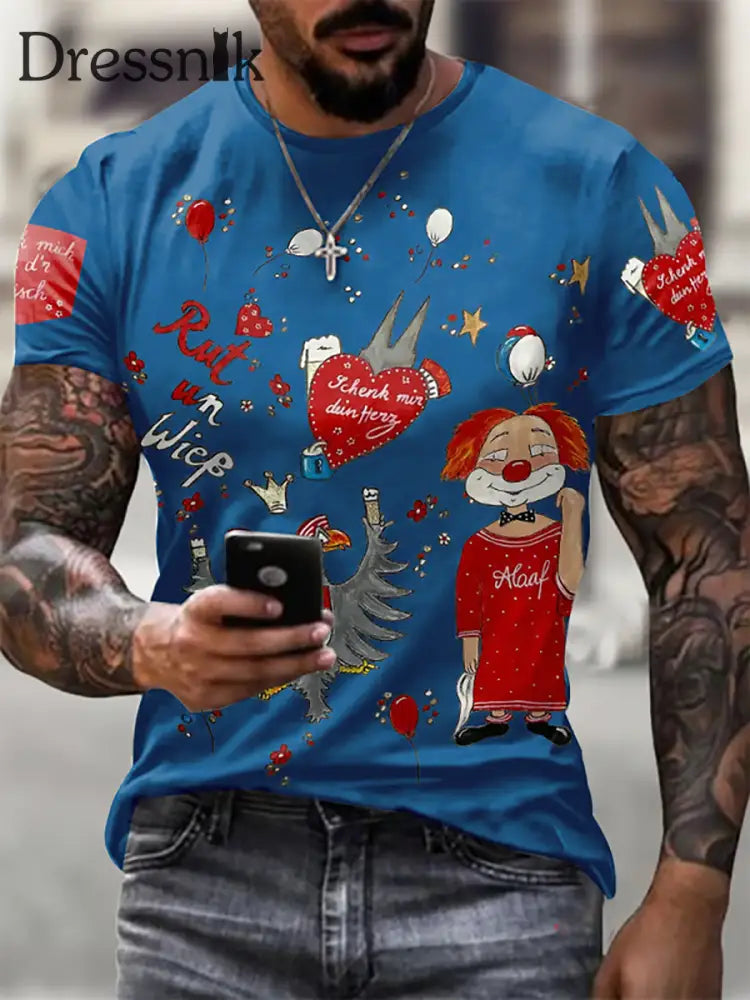 Herren Cologne Carnival Lässige kurze Ärmel T-Shirt Blau / S