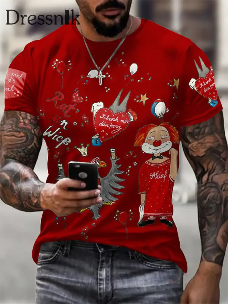Herren Cologne Carnival Lässige kurze Ärmel T-Shirt Rot / S