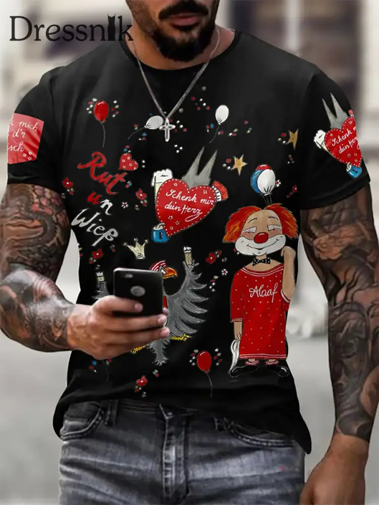 Herren Cologne Carnival Lässige kurze Ärmel T-Shirt Schwarz / S