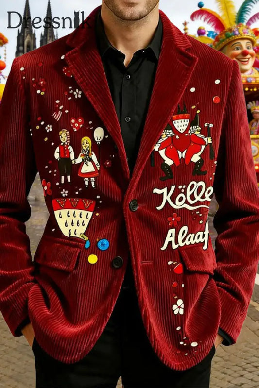 Herren Cologne Carnival Print Casual Anzüge als bild / S