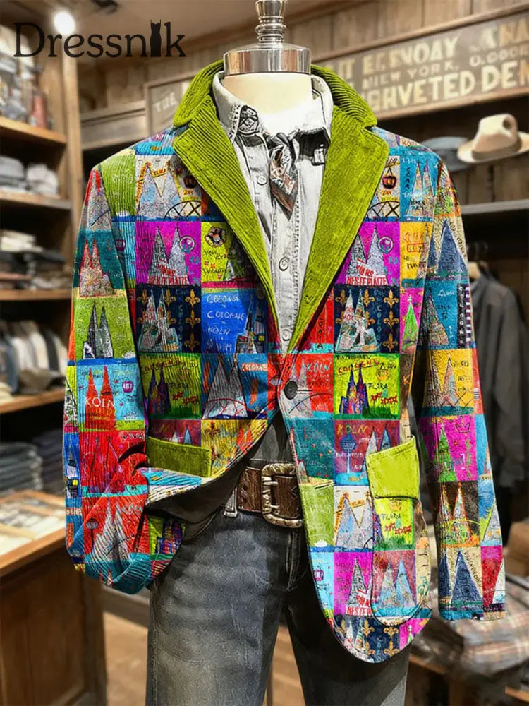 Herren Cologne Carnival Print Casual Anzüge als bild / S