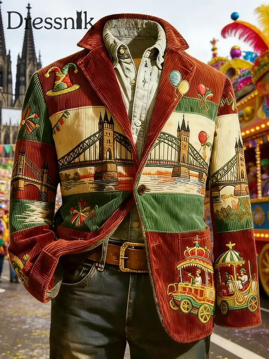 Herren Cologne Carnival Print Casual Anzüge als bild / S