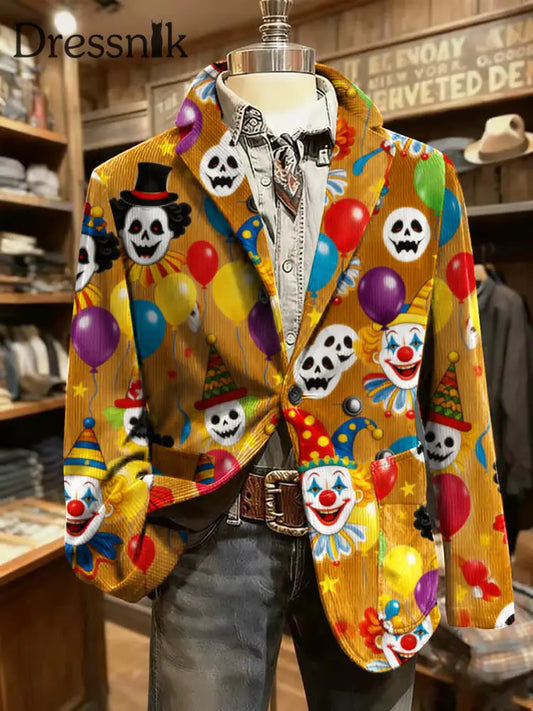 Herren Cologne Carnival Print Casual Anzüge Gelb / S