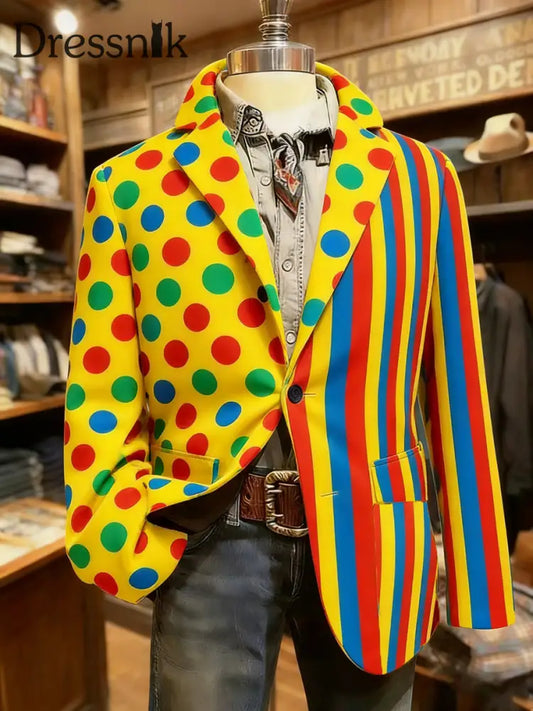 Herren Cologne Carnival Print Casual Anzüge Gelb / S