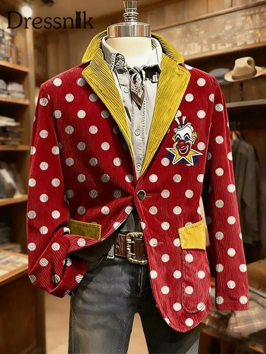 Herren Cologne Carnival Print Casual Anzüge Rot / S