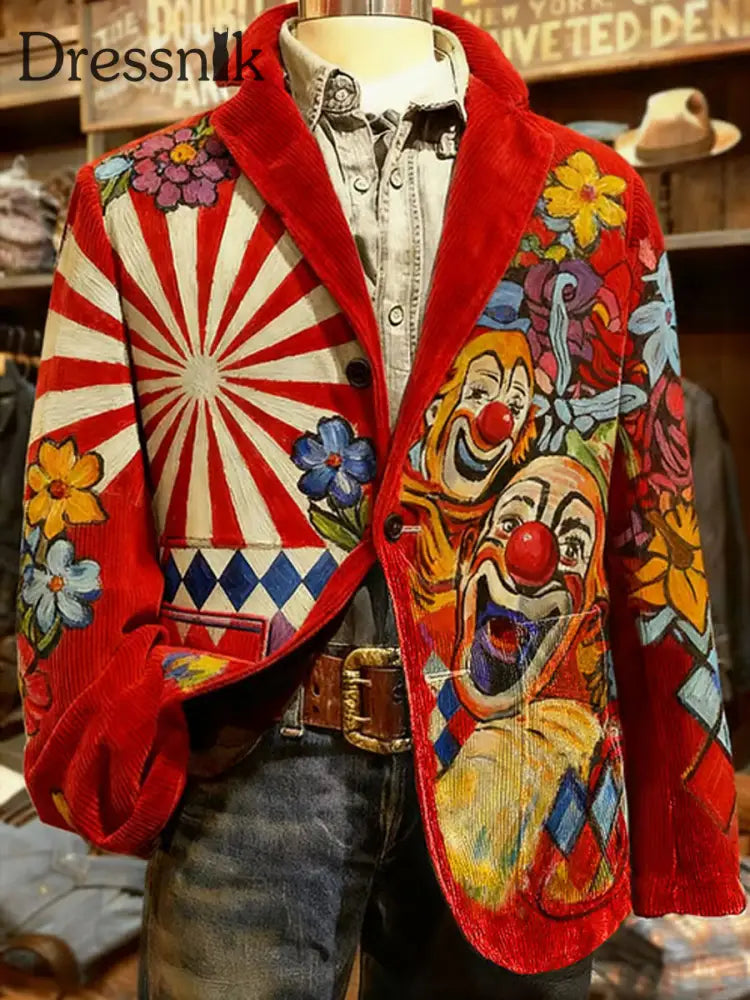 Herren Cologne Carnival Print Casual Anzüge Rot / S